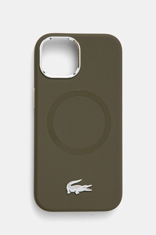 Lacoste husa pentru telefon iPhone 15 6.1 pentru telefon verde LCHMP15SSMAB