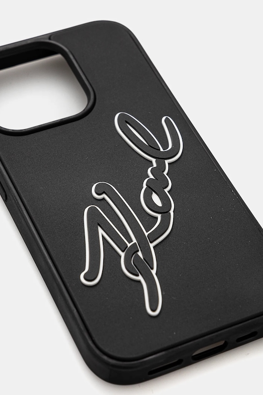 Obal na telefon Karl Lagerfeld iPhone 15 Pro 6.1 KLHCP15L3DRKSDLK černá AA00