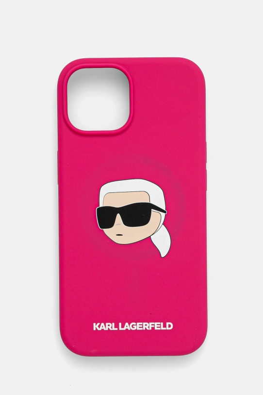 Karl Lagerfeld Husa pentru telefon iPhone 15 6.1 pentru telefon roz KLHMP15SSKHPPLF