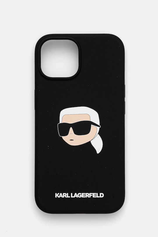 Karl Lagerfeld Husa pentru telefon iPhone 15 6.1 pentru telefon negru KLHMP15SSKHPPLK