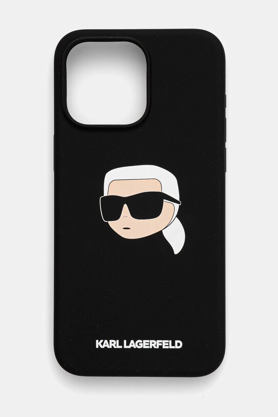 Karl Lagerfeld Husa pentru telefon iPhone 15 Pro Max 6.7 pentru telefon negru KLHMP15XSKHPPLK