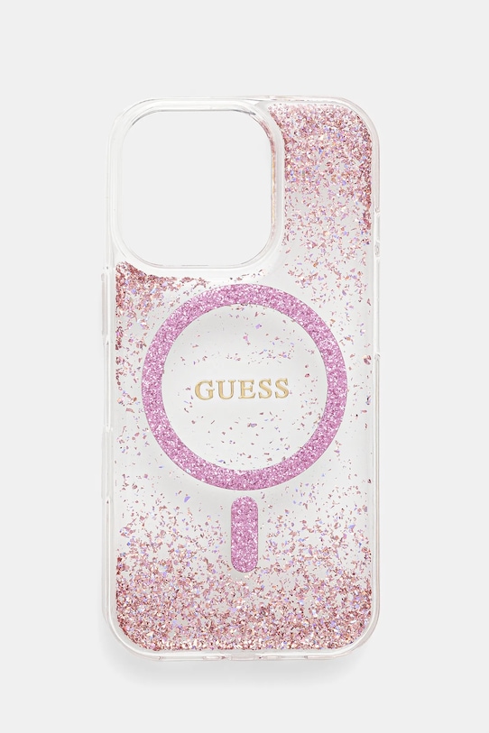 Guess etui na telefon iPhone 16 Pro wzorzyste różowy GUHMP16LRGRGEP