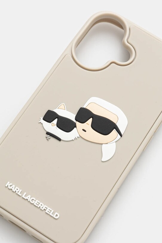 Karl Lagerfeld Husa pentru telefon iPhone 16 KLHCP16SRBCKCHLE bej AA00