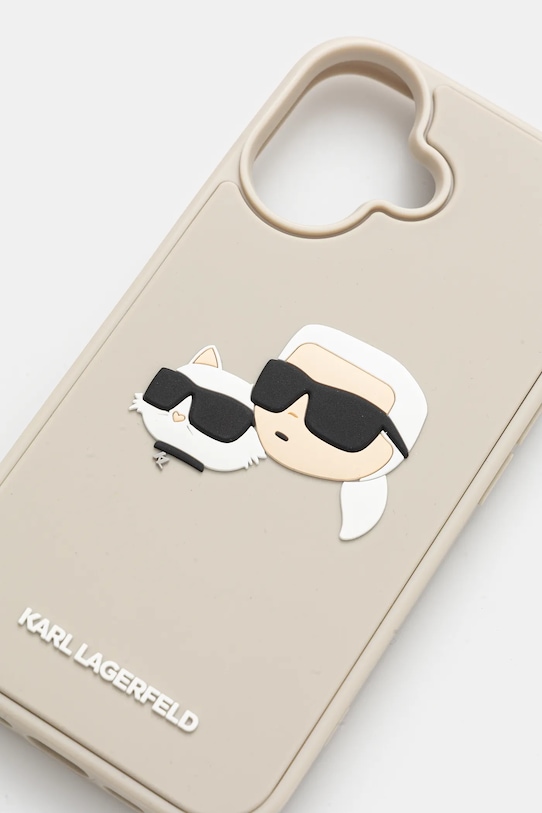 Obal na telefon Karl Lagerfeld iPhone 16 KLHCP16SRBCKCHLE béžová AA00
