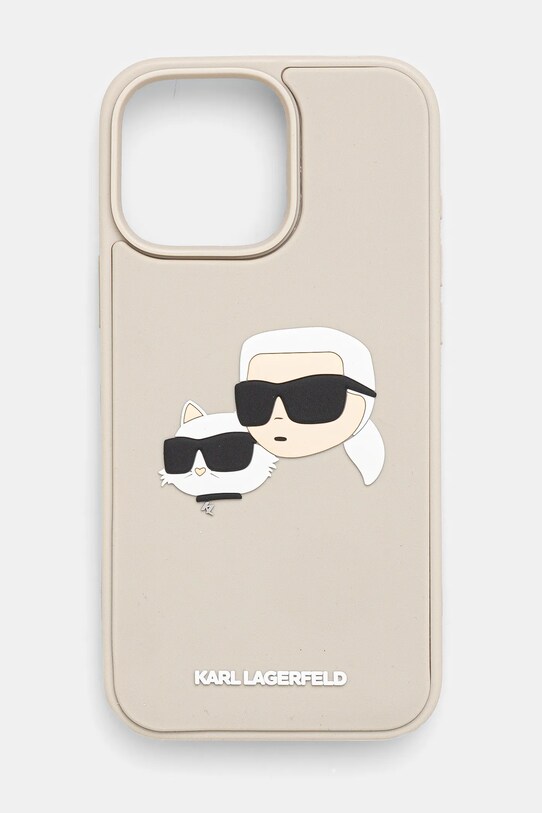 Karl Lagerfeld Husa pentru telefon iPhone 16 Pro Max pentru telefon bej KLHCP16XRBCKCHLE