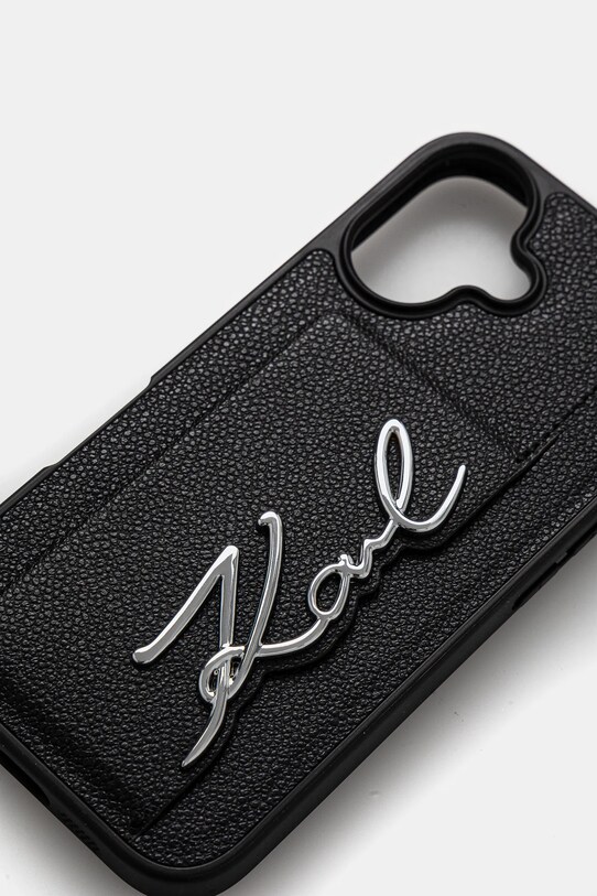 Puzdro na mobil Karl Lagerfeld iPhone 16 KLHCP16SPGPVKSK čierna AA00