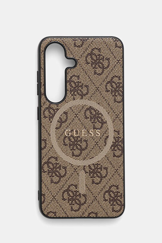 Obal na telefon Guess Samsung Galaxy S25 na mobil hnědá GUHMS25SG4GFRW