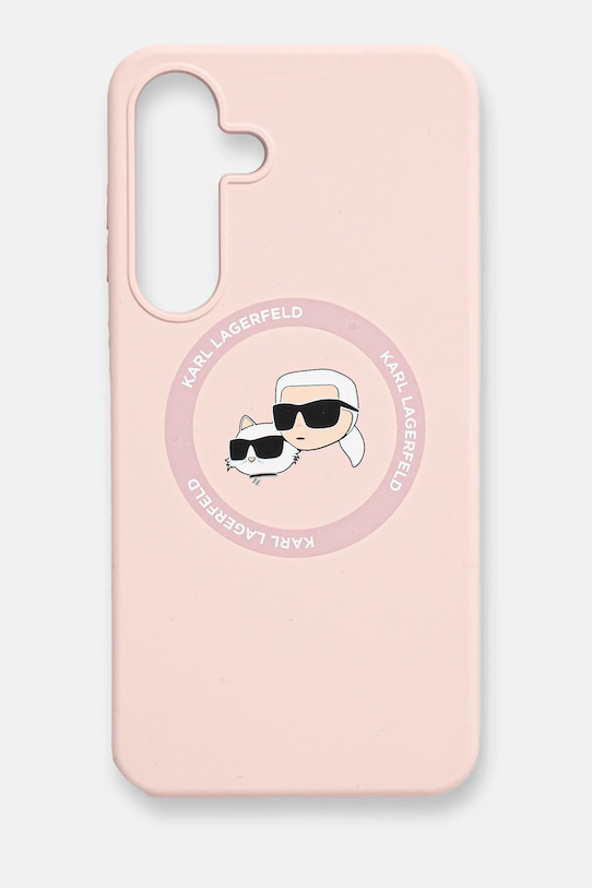 Karl Lagerfeld custodia per telefono Samsung Galaxy S25+ sovrastampa rosa KLHMS25MSKCHTCP