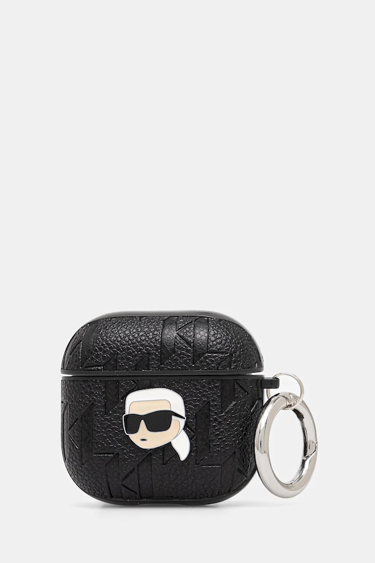 Karl Lagerfeld husa airpods 4 imprimeu negru KLA4PGKIPK