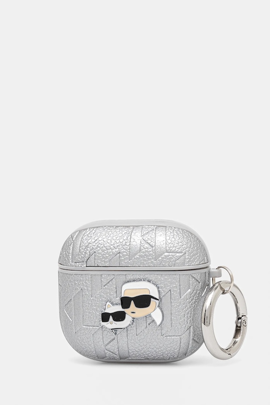 Karl Lagerfeld custodia per airpod AirPods 4 argento KLA4PGKCPS