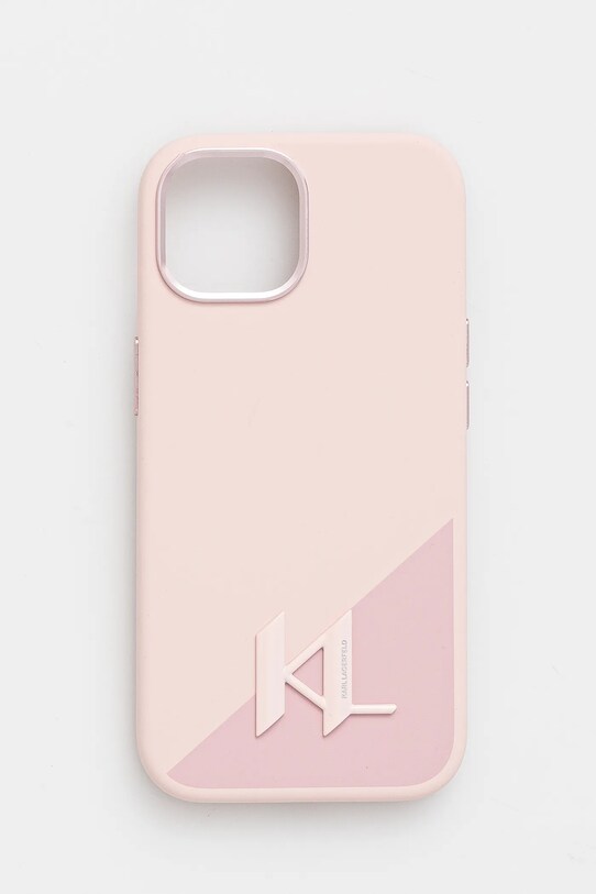 Karl Lagerfeld carcasă de telefon iPhone 15 Gift Box roz KLHMP15SSCMKMPCP