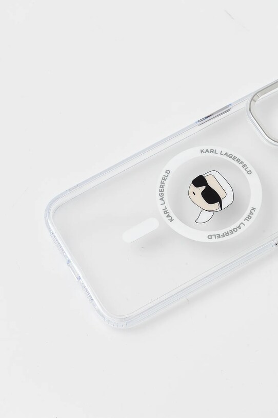 Karl Lagerfeld carcasă de telefon iPhone 15 Plus KLHMP15MHLSKIH alb AA00