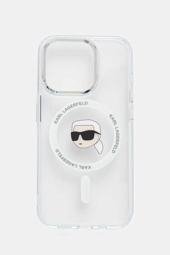 Чохол на телефон Karl Lagerfeld iPhone 15 Pro для телефону білий KLHMP15LHLSKIH