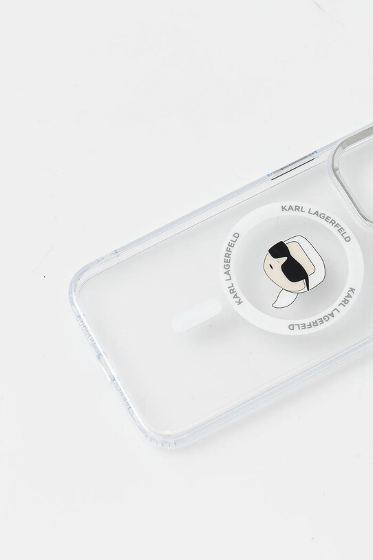 Karl Lagerfeld carcasă de telefon iPhone 15 Pro Max KLHMP15XHLSKIH alb AA00