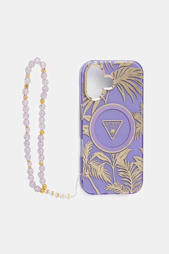 Guess telefon tok iPhone 16 telefonhoz lila GUHMP16SHPCTPLSU