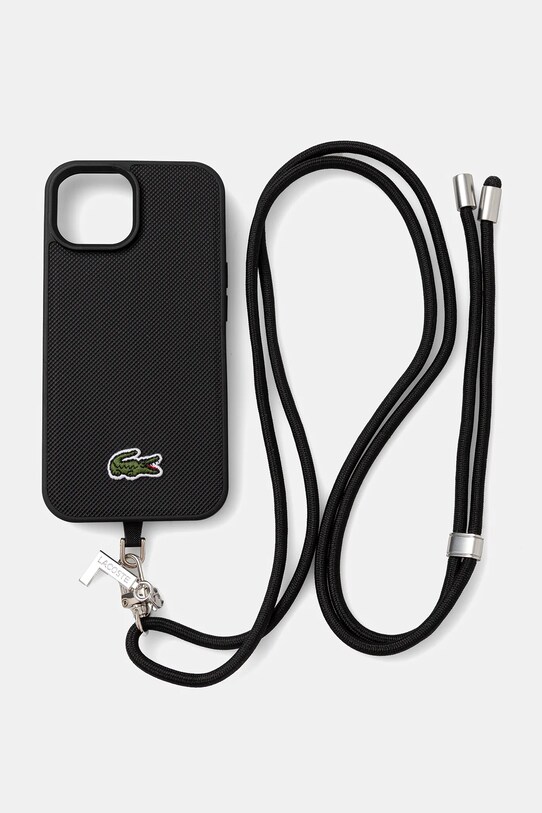 Чехол на телефон Lacoste iPhone 15 для телефона чёрный LCHMBCP15SPVCK