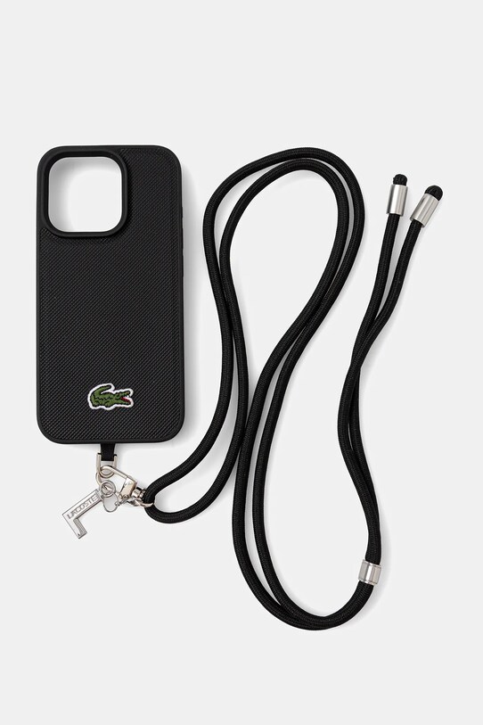 Чехол на телефон Lacoste iPhone 15 Pro для телефона чёрный LCHMBCP15LPVCK