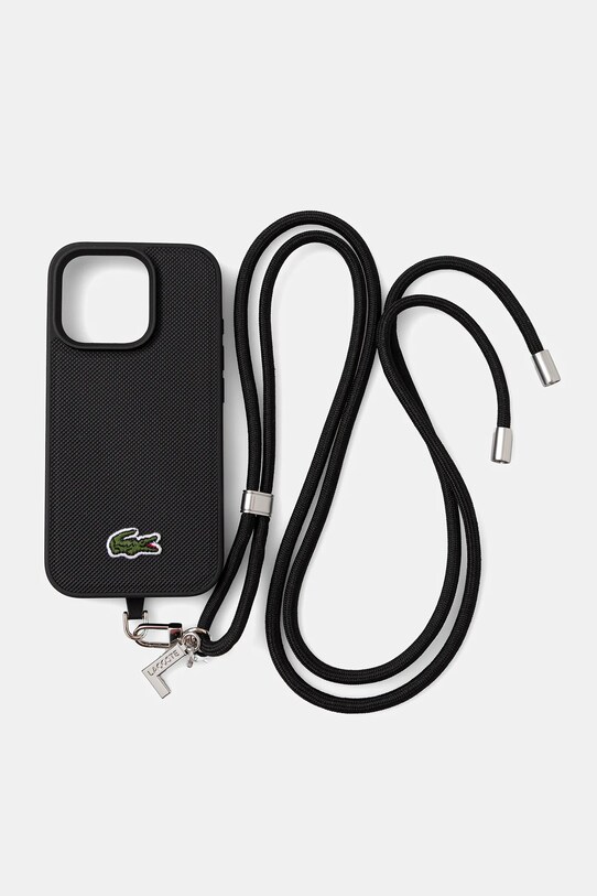 Чехол на телефон Lacoste iPhone 16 Pro для телефона чёрный LCHMBCP16LPVCK