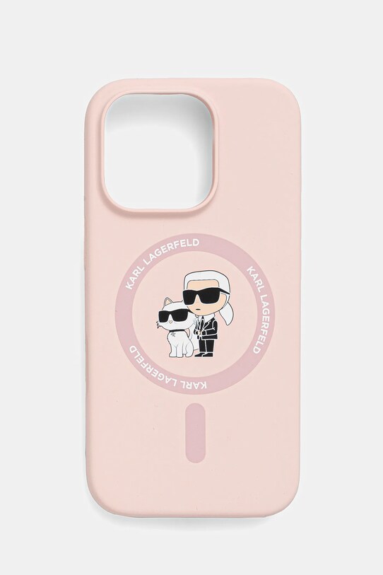 Karl Lagerfeld telefon tok iPhone 16 Pro telefonhoz rózsaszín KLHMP16LSCMKCRHP