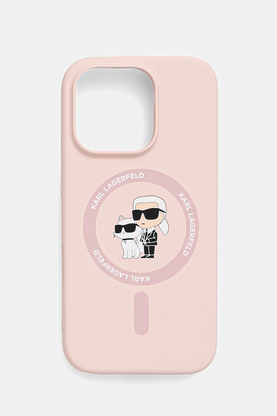 Karl Lagerfeld telefon tok iPhone 16 Pro telefonhoz rózsaszín KLHMP16LSCMKCRHP