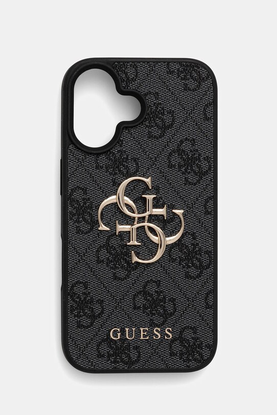 Obal na telefon Guess iPhone 16 nášivka černá GUHCP16S4GMGGR