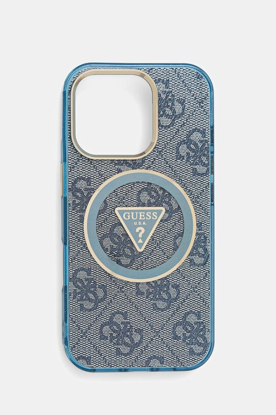 Obal na telefon Guess iPhone 16 Pro na mobil modrá GUHMP16LHG4PRTGB