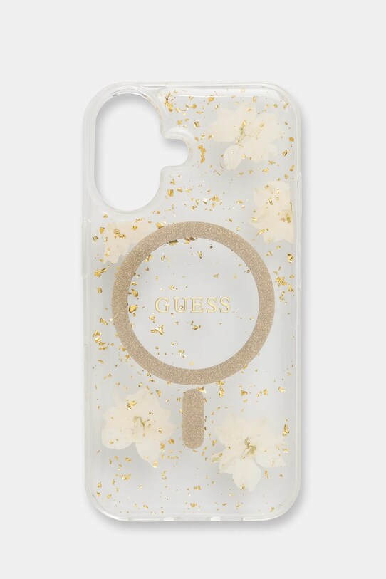 Чохол на телефон Guess iPhone 16 візерунок прозорий GUHMP16SRBFGFGME