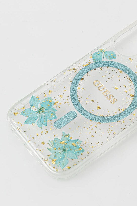Guess etui na telefon iPhone 16 GUHMP16SRBFGFGMQ turkusowy AA00