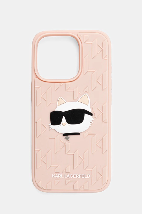 Obal na telefon Karl Lagerfeld iPhone 16 Pro nášivka růžová KLHCP16LRBCCHHKLP