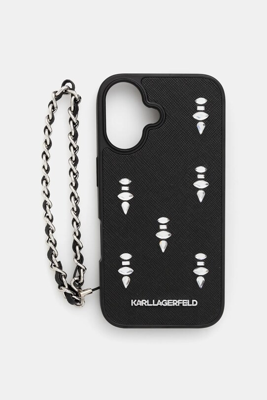 Karl Lagerfeld carcasă de telefon iPhone 16 pentru telefon negru KLHCP16SPSADJSK