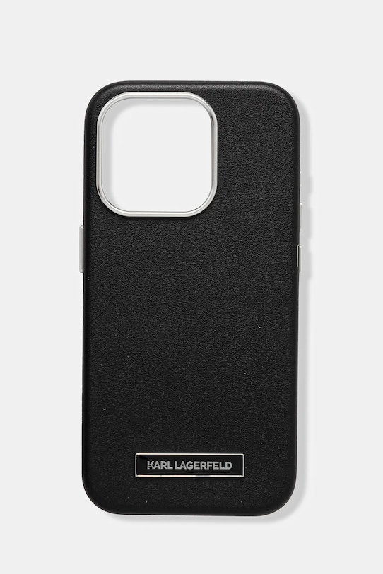 Karl Lagerfeld carcasă de telefon iPhone 15 Pro pentru telefon negru KLHMP15LPGMSRPK