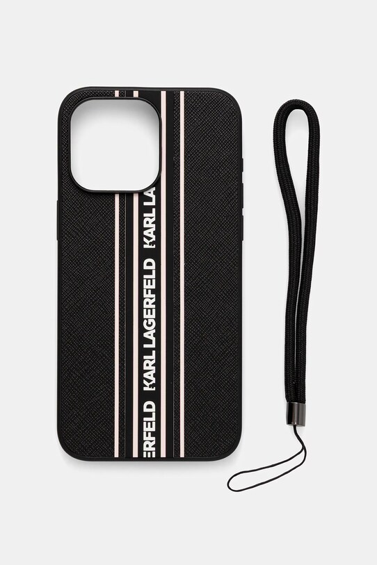 Karl Lagerfeld carcasă de telefon iPhone 15 Pro Max pentru telefon negru KLHCP15XPAMSCNSP