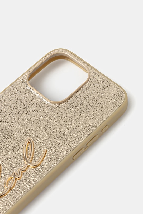 Obal na telefon Karl Lagerfeld iPhone 15 Pro Max KLHCP15XPFMFBKMD zlatá AA00