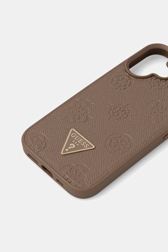 Guess etui na telefon iPhone 16 GUHMP16SPGBTMW brązowy AA00