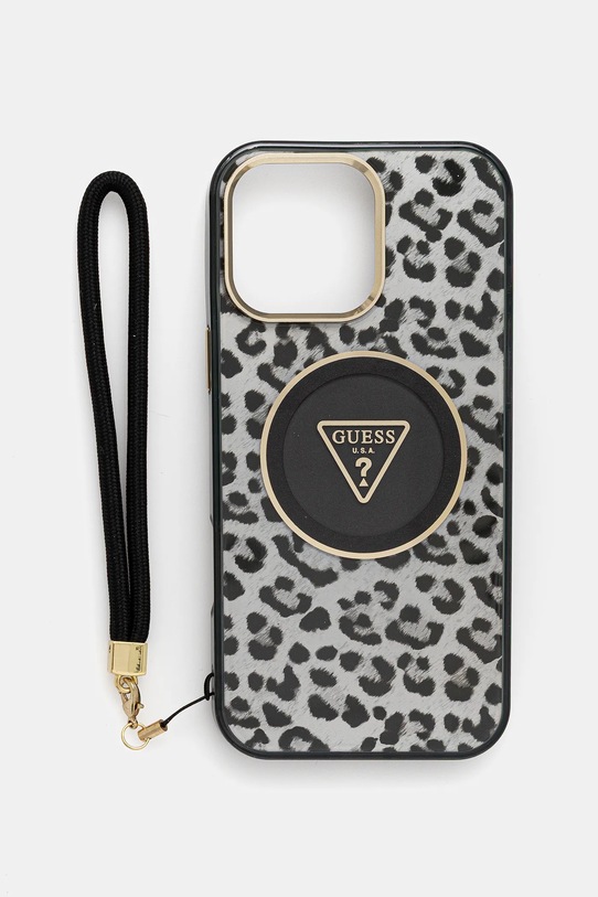 Guess etui na telefon iPhone 16 Pro Max na telefon czarny GUHMP16XHLORSSK