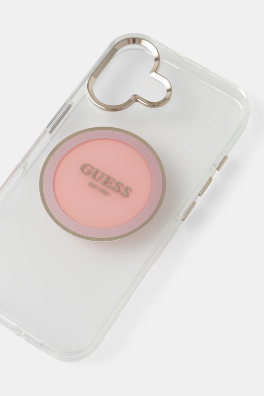 Guess etui na telefon iPhone 16 GUHMP16SHTDRCEDP różowy AA00