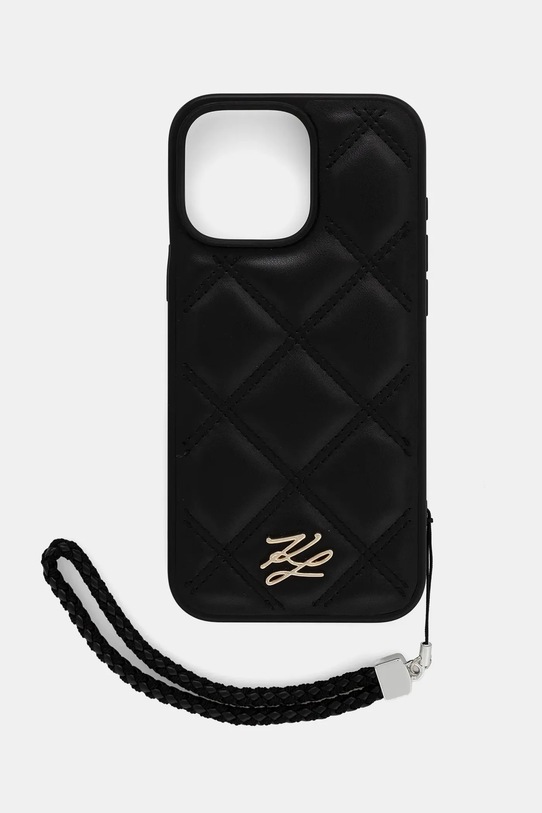 Чохол на телефон Karl Lagerfeld iPhone 16 Pro Max для телефону чорний KLHCP16XPSQSKLSMSK