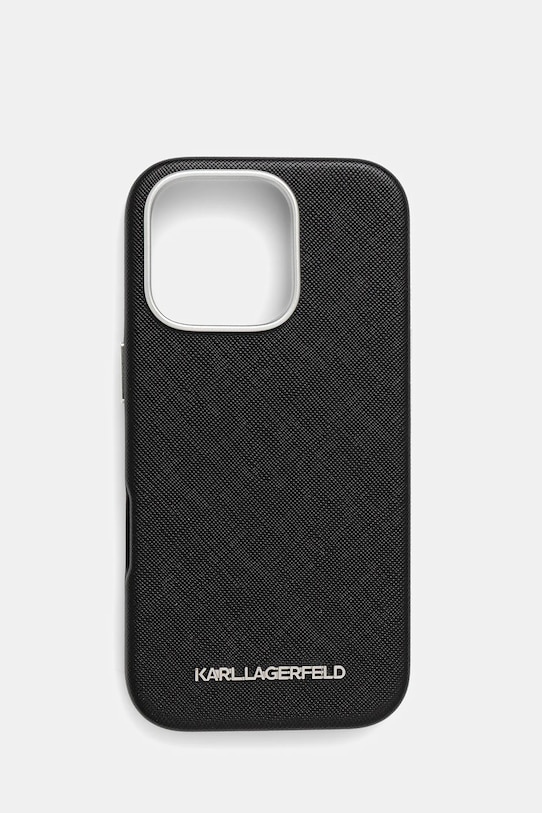 Obal na telefon Karl Lagerfeld iPhone 16 Pro na mobil černá KLHMP16LPSAFWMCK