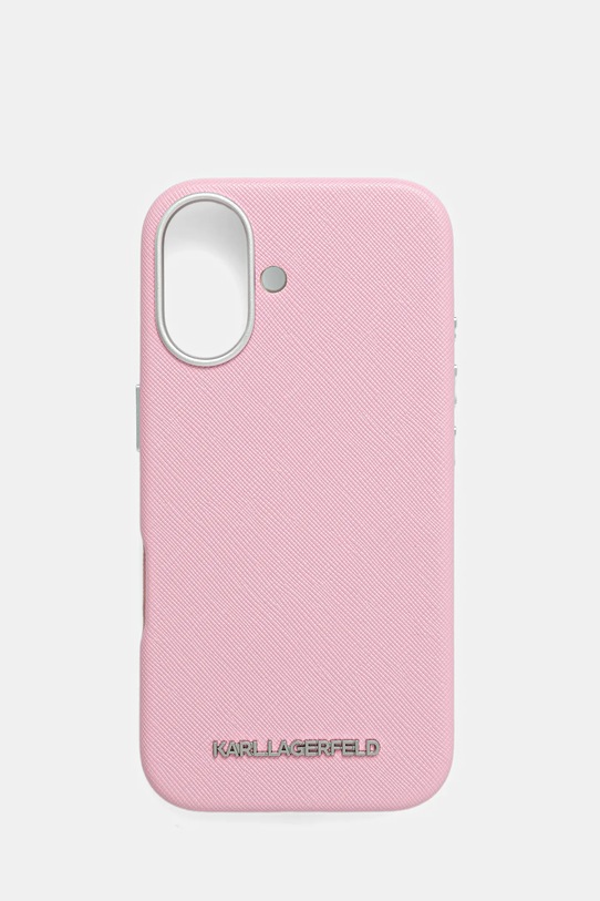 Karl Lagerfeld husă pentru telefon iPhone 16 pentru telefon roz KLHMP16SPSAFWMCP