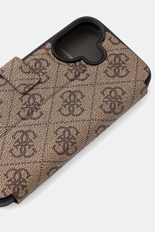 Doplňky Obal na telefon Guess iPhone 16 6.1" GUBKP16S4GMGBR hnědá
