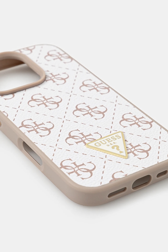 Кейс за телефон Guess iPhone 16 Pro 6.3" GUHCP16LPG4GPH бял AA00