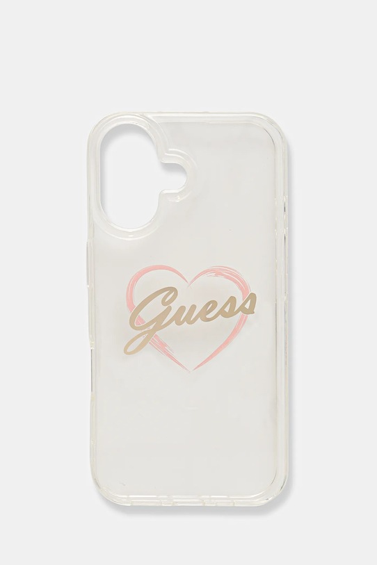 Guess etui na telefon iPhone 16 6.1" na telefon transparentny GUHCP16SHCHGSPT