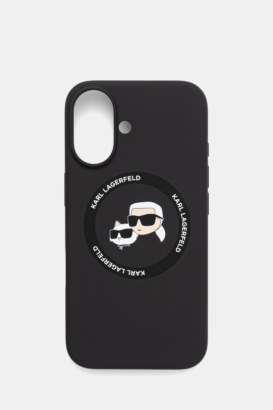 Karl Lagerfeld telefon tok iPhone 16 6.1" telefonhoz fekete KLHMP16SSKCHTCK
