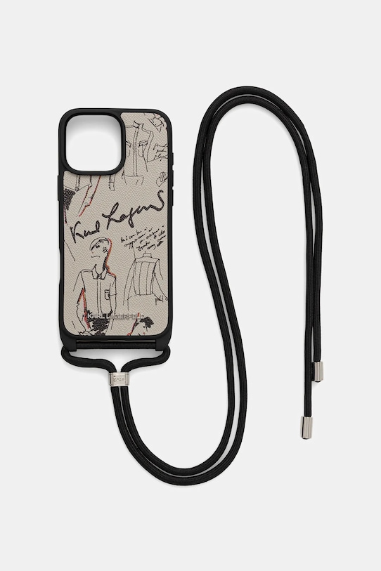 Obal na telefon Karl Lagerfeld iPhone 16 Pro Max na mobil šedá KLHCP16XPGGRMPCG