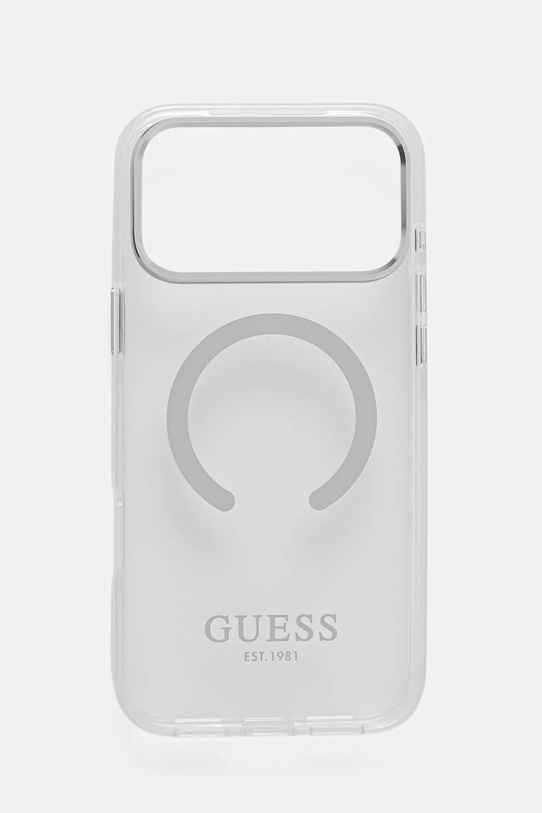 Guess etui na telefon iPhone 17 Pro Max na telefon srebrny GUHMP17XHTRMS