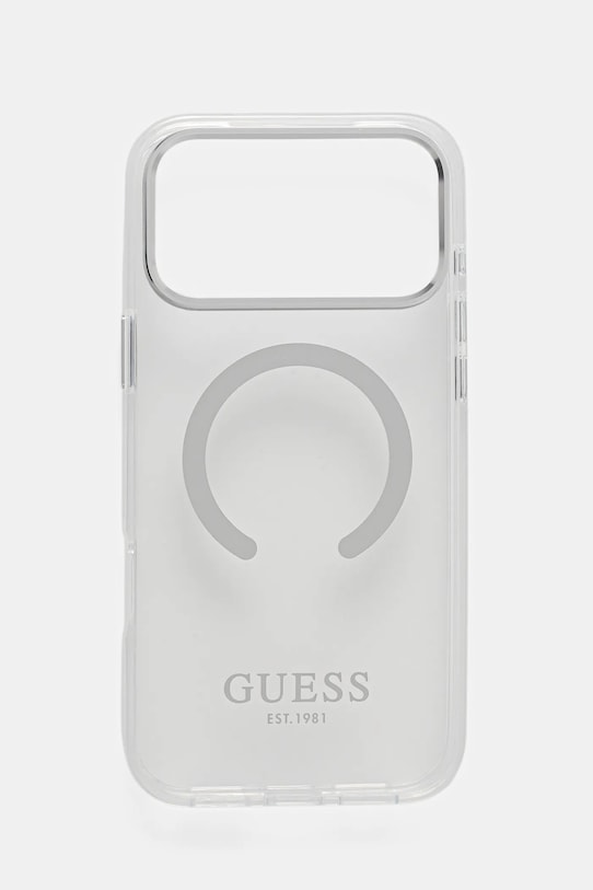 Guess etui na telefon iPhone 17 Pro Max na telefon srebrny GUHMP17XHTRMS
