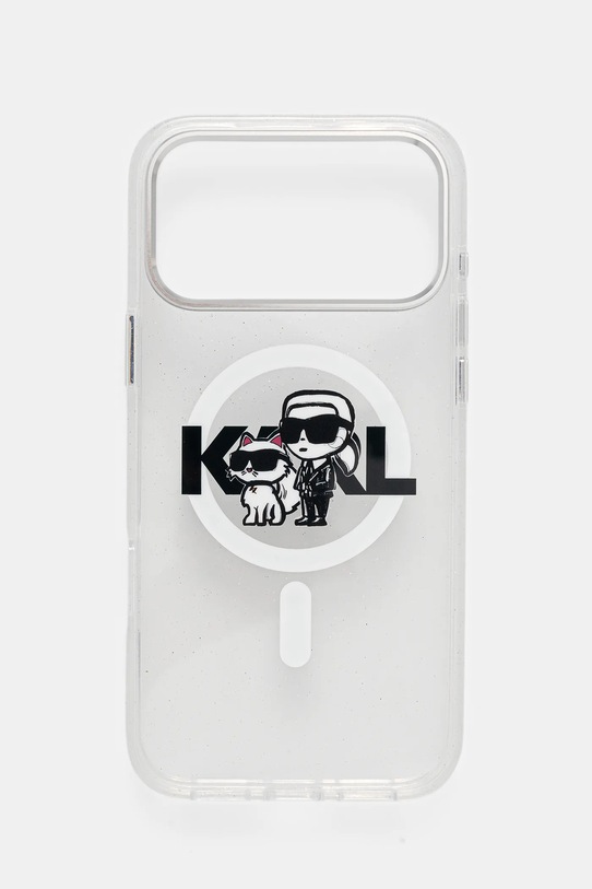 Karl Lagerfeld etui na telefon iPhone 17 Pro Max wzorzyste srebrny KLHMP17XHGKCGKBT