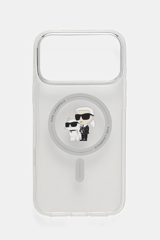 Karl Lagerfeld etui na telefon iPhone 17 Pro Max na telefon srebrny KLHMP17XHGKCNOT
