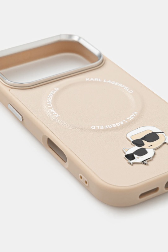 Karl Lagerfeld husă pentru telefon iPhone 17 Pro KLHMP17LPSMLRKCE bej AA00