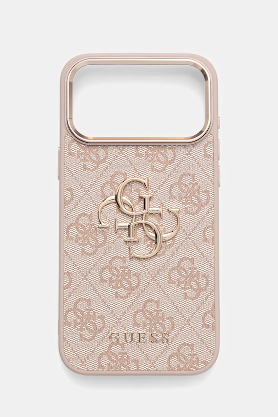 Guess etui na telefon iPhone 17 Pro Max drobny wzór różowy GUHCP17X4GMGCPI